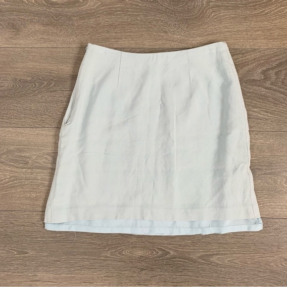 Esprit Women’s Micro Mini Skirt Vintage High rise waist Y2k 2000s Pale Blue - Picture 9 of 12